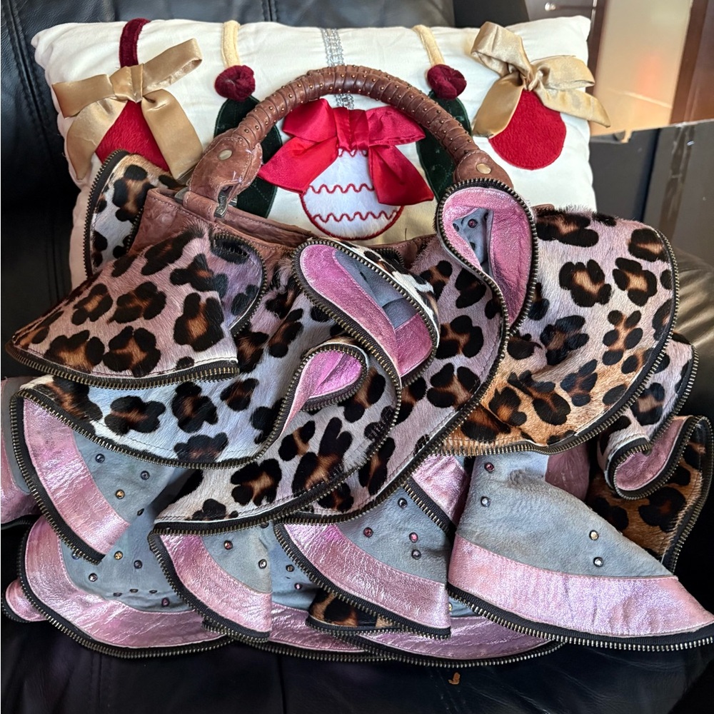 Kippys Unique Pink and Leopard Print Satchel